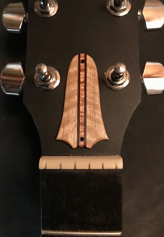 Triple C Woodworking Taylor Style Truss Rod Cover  Flamed Avodire with Flamed Koa “Racing Stripe” image 1