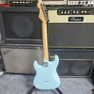 Fender Noventa Stratocaster, Maple Fingerboard, Daphne Blue - Store Demo image 4