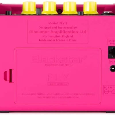 Blackstar Fly 3 Neon Limited Edition 2-Channel 3-Watt 1x3" Bluetooth Portable Guitar Amp 2021 - Present - Neon Pink image 3