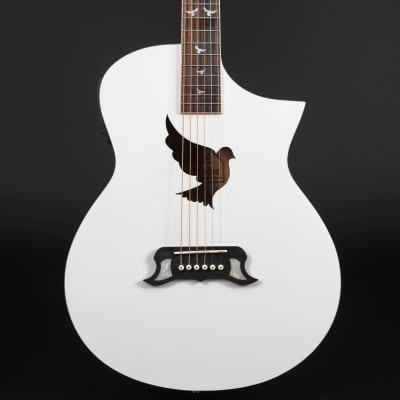 Lindo White Dove V3 Electro Acoustic Guitar | Beautiful High Gloss Finish | Roasted Maple Binding | Preamp/Tuner/LCD | Luminlays | Steel Strings image 1