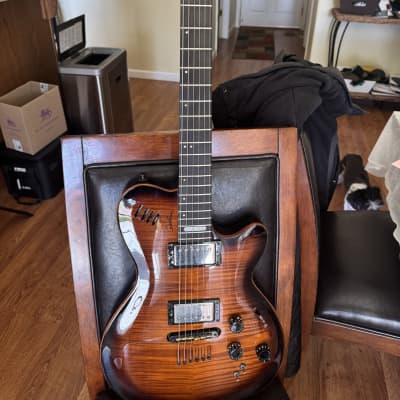 Godin LGX-SA with AA Flame Maple Top 2010s - Cognac Burst for sale