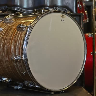 VINTAGE 1958-1961 Ludwig All Original Transition-Pre-Serial Pink Oyster Pearl Downbeat Outfit w/ Matching Jazz Festival - 14x20, 8x12, 14x14, & 5.5x14 image 21
