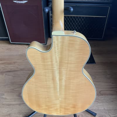 Epiphone Emperor archtop electric guitar, natural finish with hard case image 5
