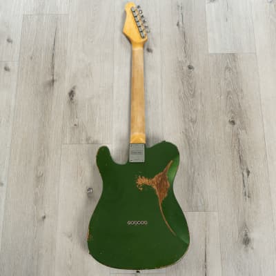 Friedman Vintage T Guitar, Rosewood Fretboard, Medium-Aged Cadillac Green image 6