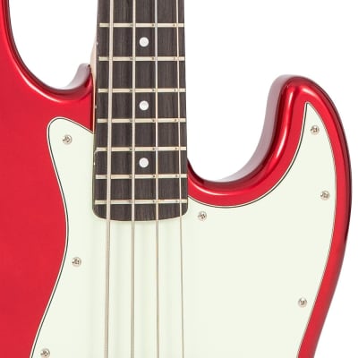 Vintage VJ74 ReIssued Bass Guitar ~ Candy Apple Red image 4