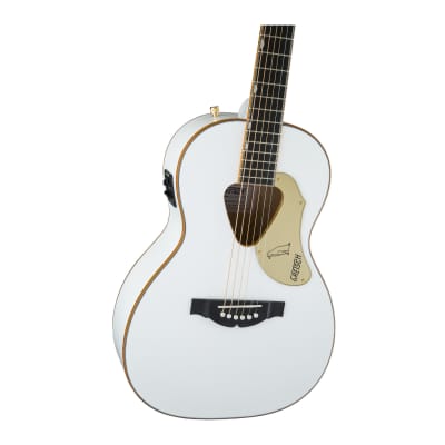 Gretsch G5021E Rancher Penguin Parlor Acoustic/Electric 6-String Guitar with 12-Inch Radius Laurel Fingerboard for Live Performances (Right-Handed, White) image 4