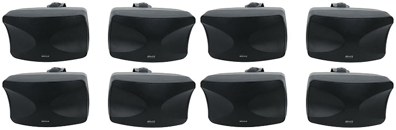 (8) Rockville WET-44 PRO Dual 4" 4-Way Swivel 70V Commercial Speakers in Black image 1