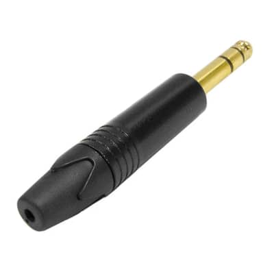 Seismic Audio - 1/4" Male Stereo Cable Connector - 3 Pole - Black and Gold image 2