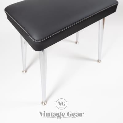 Genuine Leather Wurlitzer 200 series BENCH with Legs and Plates - Black image 3