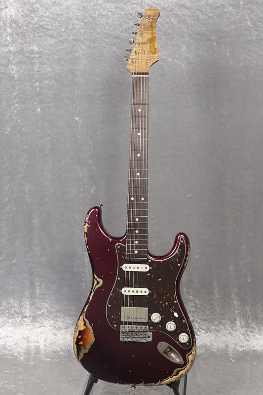 Xotic XSC-2 Dark Candy Apple Red Over 3-Tone Sunburst Heavy Aged