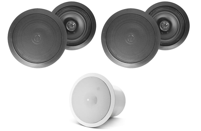 (4) HC655 6.5&quot; 500 Watt Black In-Ceiling Home Theater Speakers+JBL Subwoofers  			