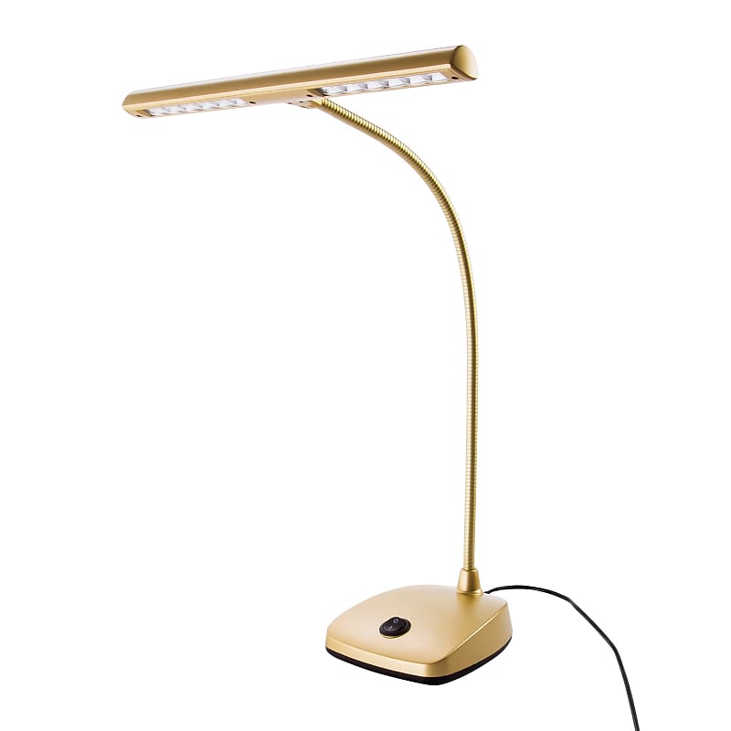 K&M 12297 LED Piano Lamp w/Switch, Gold image 1