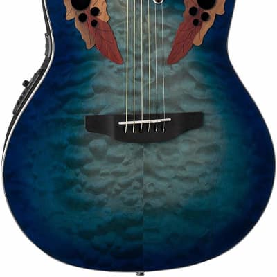 Ovation CE48P-RG Celebrity Collection Elite Exotic Super Shallow 6-String Acoustic-Electric Guitar image 4