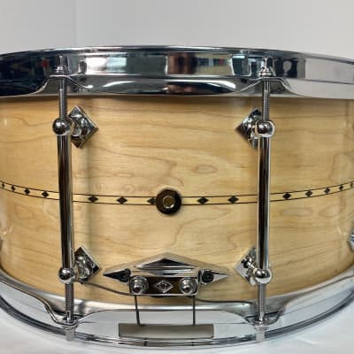 Craviotto Maple Snare Drum - 6.5" x 14" - in Natural Satin with Maple Inlay image 9