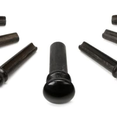 D'Addario Ebony Wood Bridge Pins PWPS1 image 1