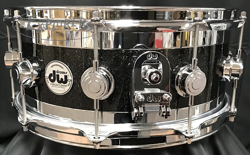 Used DW Collector's Series Edge 6.5x14 Maple Standard Snare Drum in Black  Sparkle