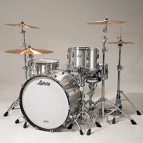 Ludwig Stainless Steel 9x13"/16x16"/14x24" Pro Beat 3pc Kit with Chrome Hardware image 1
