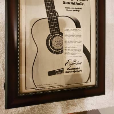1972 Espana Guitars Promotional Ad Framed Espana Acoustic Original for sale