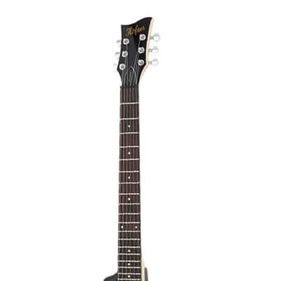 Hofner Deluxe Shorty Electric Travel Guitar w/ Gig Bag - Black image 5