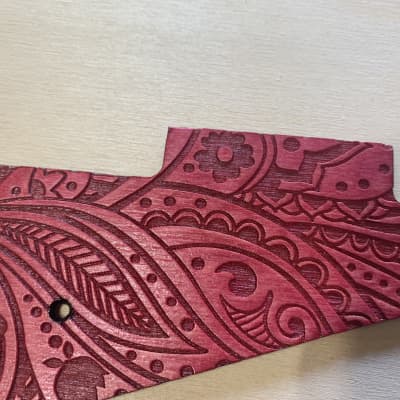 US made paisley satin Bordeaux red wood pickguard for Les Paul standard image 2