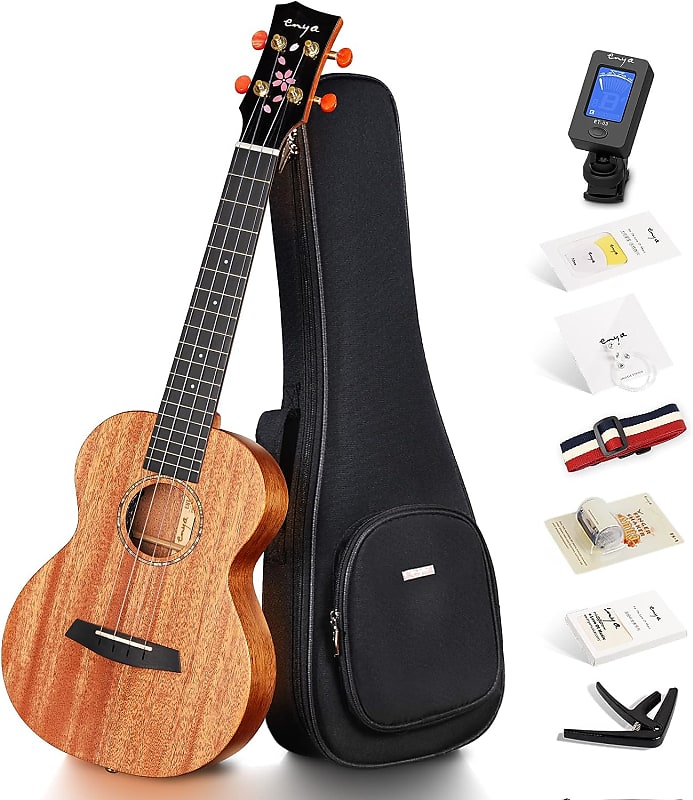 Enya MS Solid Mahogany Acoustic Tenor Ukulele with Reverb