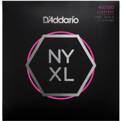 1 Set D'Addario NYXL45130 Nickel Wound Super Light 5 String Bass Strings 45-130 image 1