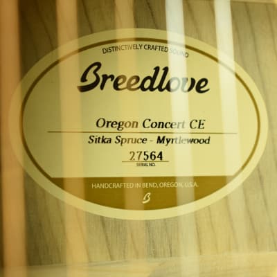 Breedlove Oregon Concert CE Sitka Spruce/Myrtlewood Natural image 15