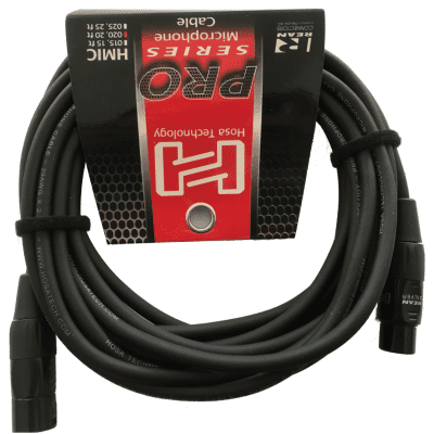 NEW - Hosa Pro Microphone Cable REAN XLR3F to XLR3M, HMIC-025 (25 Feet) Black image 1