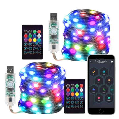 LED Firework Strip Lights RGB Dream Color Smart Music Sync APP / Remote  Control
