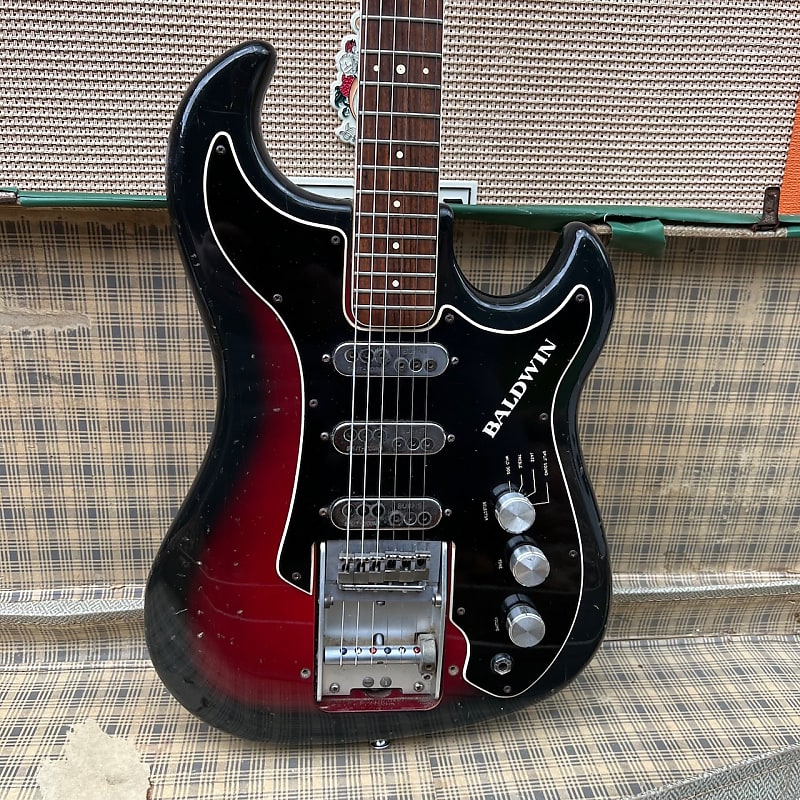 Vintage 1966 Baldwin Burns Jazz Split Sound Red Burst Electric Guitar OHSC 1960s Reverb Brazil