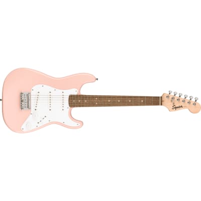 Squier (Fender) Mini Stratocaster Guitar, Laurel Fingerboard, Shell Pink image 1