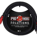 Pig Hog 6 ft Dual 1/4" Mono Male to Dual RCA Male Coded Red Black for Stereo