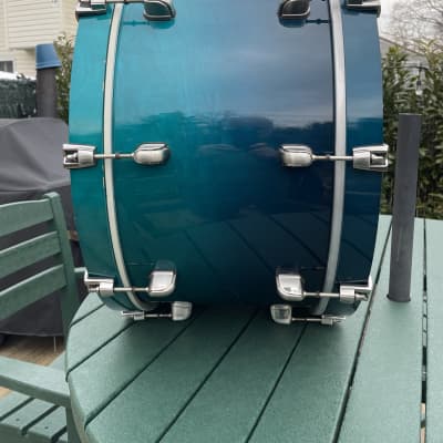 Tama Starclassic Maple  12”x 24” Bass drum 2005 approximately  Marine Blue Fade image 8