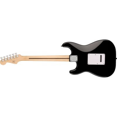 Squier Sonic Stratocaster Guitar, Maple Fingerboard, White Pickguard, Black image 2