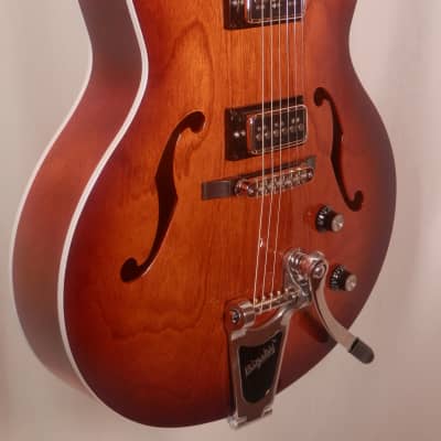Godin 050970 5th Ave Uptown T-Armond Gloss Top  Havana Burst with Bigsby image 2