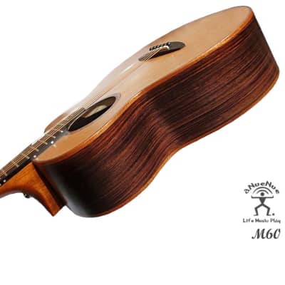 aNueNue M60 Solid Cedar & Rosewood Acoustic Future Sugita Kenji design Travel Size Guitar Bild 6