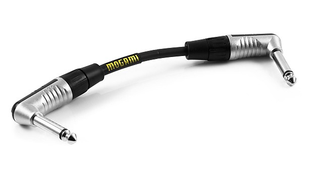 Mogami MCP-GPRR-0-5 CorePlus 1/4" TS Right-Angle Instrument/Guitar Patch Cable - 6" image 1