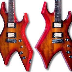 B.C. Rich Mk9 Warlock Electric Guitar Cherry Red Sunburst with Case image 4