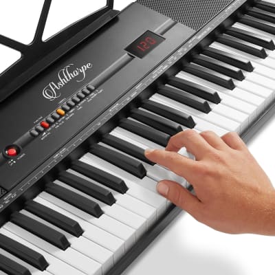 61-Key Digital Keyboard - Portable Piano Beginner Kit with Phones, Mic image 5