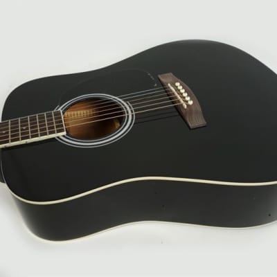 Jay Turser JJ45-BK JJ-45 Series Dreadnought Mahogany Neck 6-String Acoustic Guitar - Black image 6