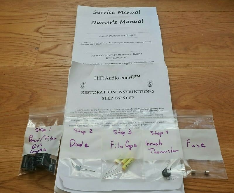 Dynaco Mark IV restoration kit filter capacitor repair rebuild fix  			