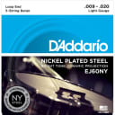 D'Addario EJ60NY Light Nickel-Plated 5-String Banjo Strings Loop End 9-42