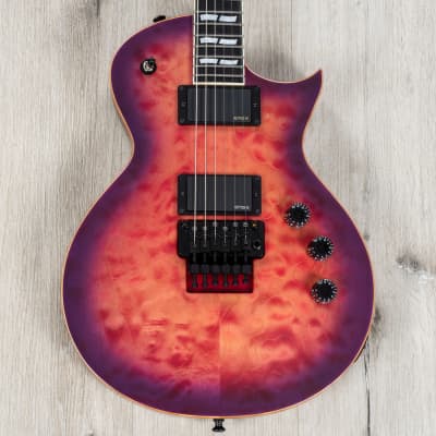 ESP USA Eclipse FR Guitar, Floyd Rose, EMG 81-X / 85-X, Quilt Cranberry Burst image 1