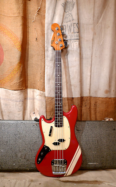 Fender Mustang Bass 1968 Red Lefty image 1