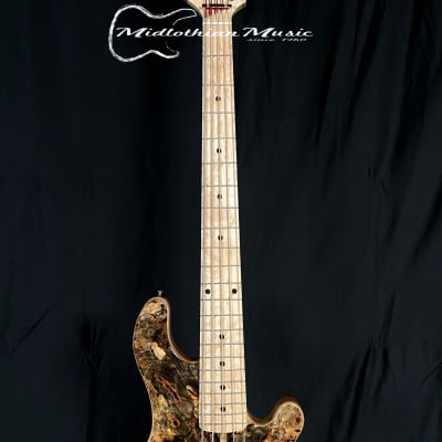 Lakland USA 55-94 Custom Deluxe - 5-String Bass - Buckeye Burl Gloss Finish & Gold/Black Hardware w/Case (7935) image 3