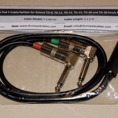 Y-cable/splitter for Roland drum modules TD-9/11/15/17/20/27/30/50