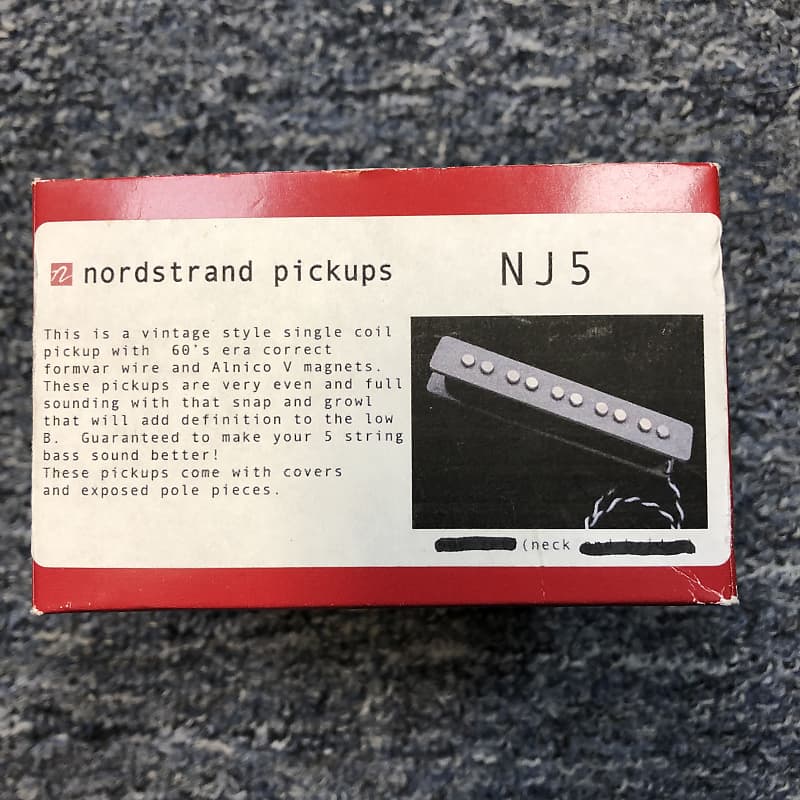 Nordstrand NJ5 single coil 5 string jazz-type bass pickups | Reverb