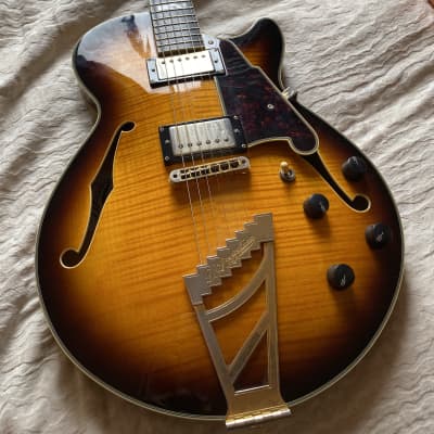 D'Angelico Excel SS Semi-Hollow with Stairstep Tailpiece, Gold Hardware 2015 Vintage Sunburst image 1