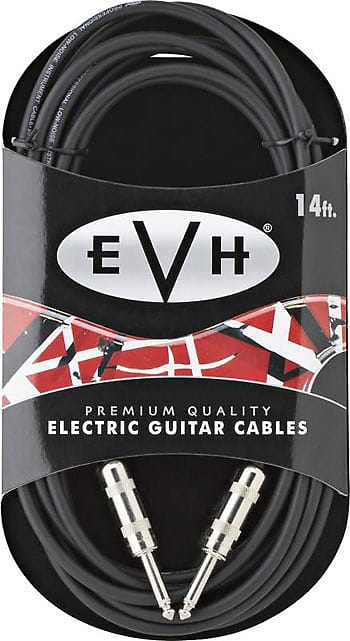 EVH Eddie Van Halen Series Electric Guitar Cable, Black, Straight Ends, 14' ft. image 1