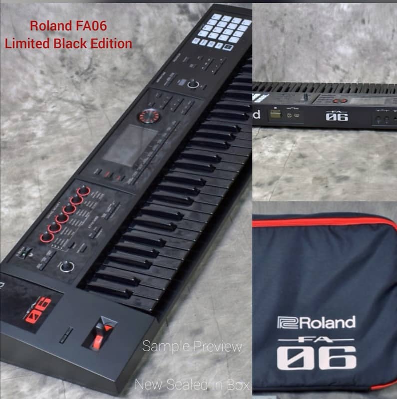 Limited Black Roland FA-06 61-Key Music Workstation with Official